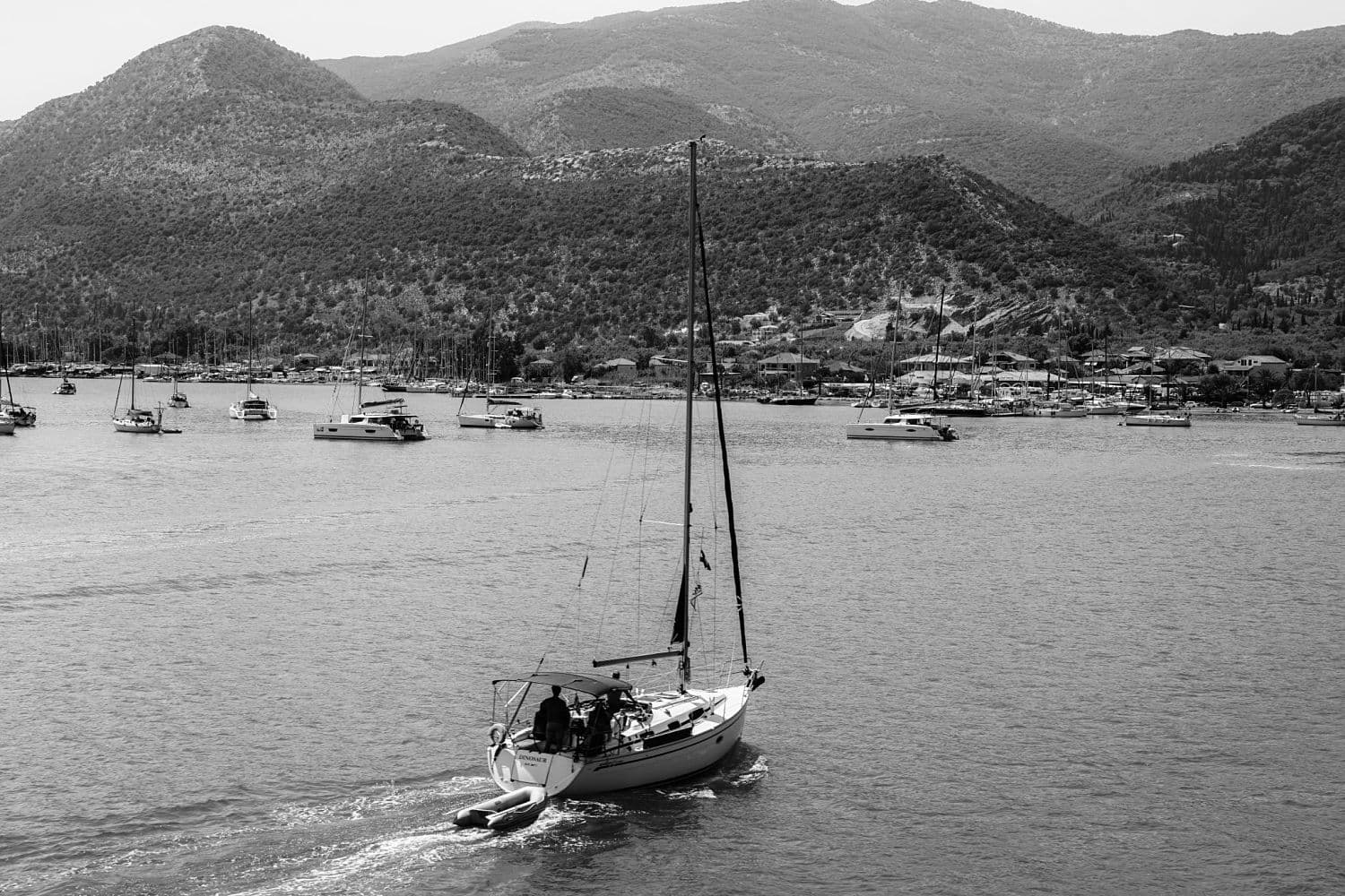 Sailboat on open water